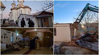 VIDEO "Copiii mei plângeau" Enoriașii din Constanța sunt revoltați. "Un sacrilegiu" O capelă mortuară este demolată după 22 de ani, din cauza unor nereguli