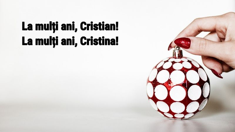 Felicitări cu La mulți ani, Cristian - La mulți ani, Cristina!
