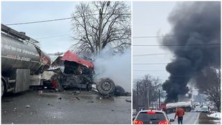 Au ars de vii în a doua zi de Crăciun, după ce autoturismul le-a luat foc la impactul cu o cisternă. Autoritățile nu știu, încă, numărul morților