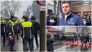 VIDEO Polițiștii din toată țara protestează împotriva tăierilor de salarii din "Ordonanța trenuleț". "De ce infractorii o duc bine și polițiștii trebuie să fie săraci?"