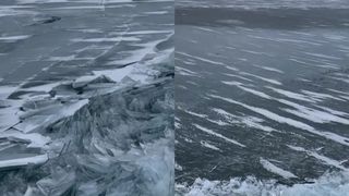 VIDEO Tsunami de gheață, pe unul dintre cele mai vechi lacuri. Imagini spectaculoase