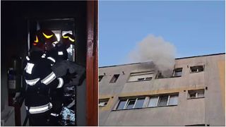 Garsoniera unei femei a luat foc, la Slatina. Persoanele din bloc, evacuate de urgență