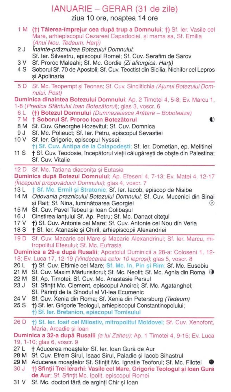 Calendar ortodox 27 ianuarie 2025