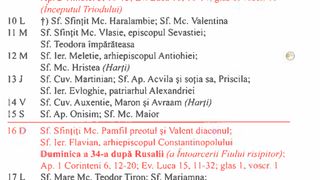 Calendar ortodox februarie 2025