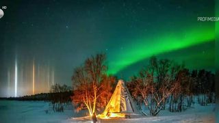 Aurora boreală, spectacol pe cer