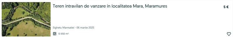 Teren intravilan, la doar 5 euro/mp, în Maramureș