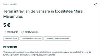 Teren intravilan - Maramureș