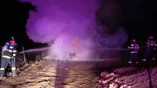 VIDEO Un bărbat a fost găsit carbonizat după accidentul cumplit de la Sibiu. Cum s-a produs tragedia