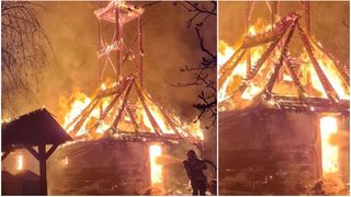 VIDEO O biserică de lemn de peste 300 de ani, din Timișoara, făcută scrum într-un incendiu