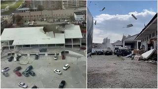 VIDEO Acoperiș smuls de un v&acirc;rtej puternic