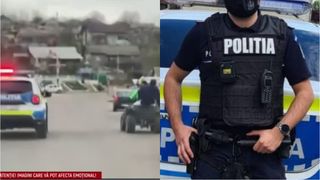 VIDEO Urmăriți de poliție, au făcut accident cu ATV-ul