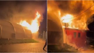 VIDEO Restaurant în flăcări: un om a ars de viu