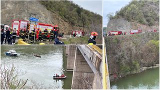 VIDEO Un microbuz fără pasageri a căzut în Dunăre. Planul roșu de intervenție, activat/ Șoferul a fost găsit mort