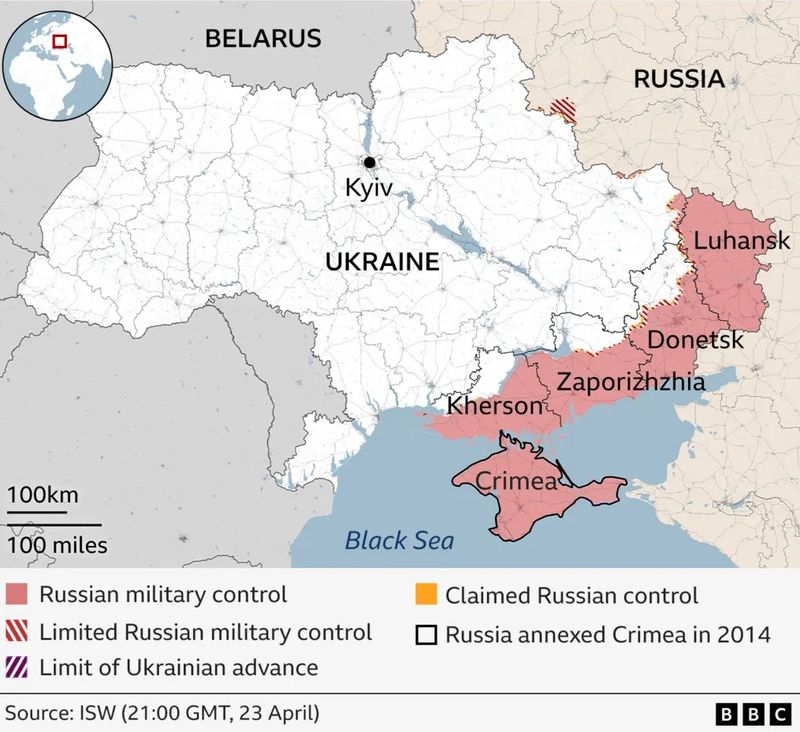 Cum arată linia frontului în aprilie 2025