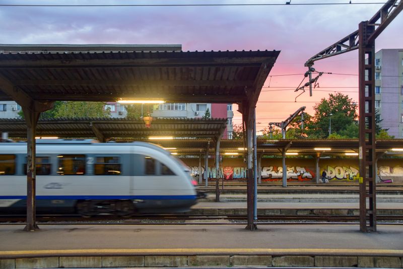 Tren în mișcare