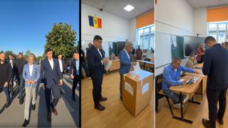 VIDEO „Sunt aici pentru a recunoaște puterea democrației”. George Simion, însoțit la secția de votare de fostul candidat la prezidențiale, Călin Georgescu