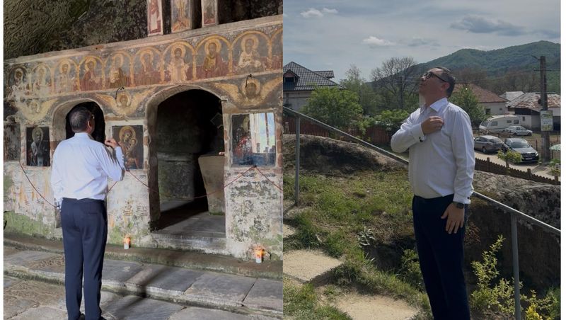 Victor Ponta a votat la Sfânta Mănăstire de la «Corbii de Piatră»”. 