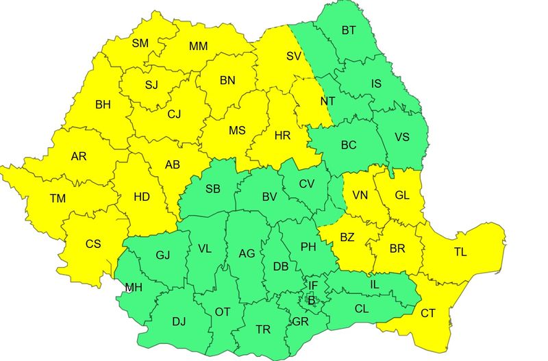 avertizare meteo, ANM, frig, ploi torentiale 