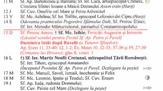 Calendar ortodox iunie 2025