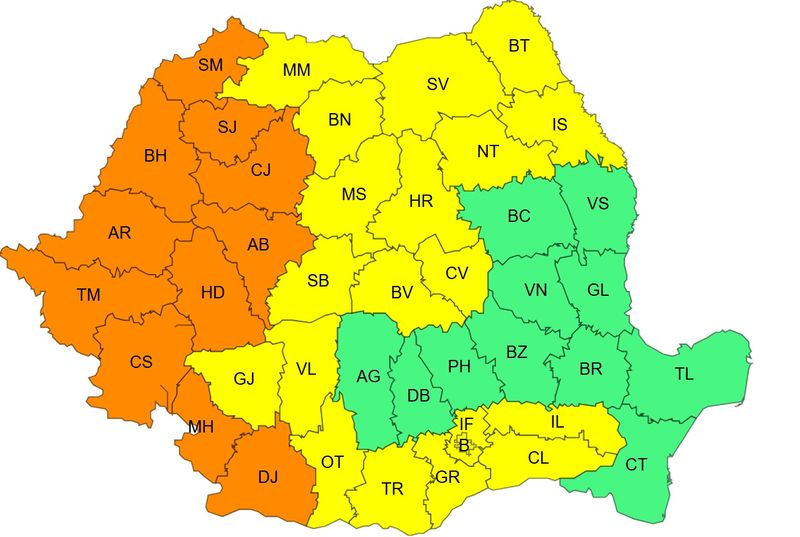 cod galben furtuna, cod portocaliu canicula 