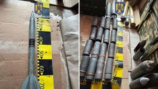 Polițiștii au găsit 320 de obuze, mortiere de infanterie și alte muniții în casa unui bărbat din Lugoj