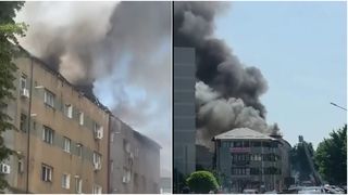 VIDEO „Au ars toate”. Incendiu puternic într-un bloc din Craiova