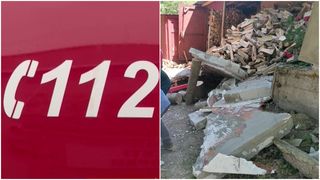 Momente cumplite pentru doi soți din Hunedoara, după ce un zid de beton s-a prăbușit peste ei. Femeia a fost la un pas de moarte