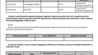 Declarație de avere a lui Daniel David