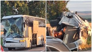 Planul Roșu de intervenție, activat: Accident între un autocar cu ucraineni și un microbuz, pe E85/DN2. O persoană a murit