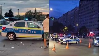 Impact violent cu mașina poliției, &icirc;n misiune