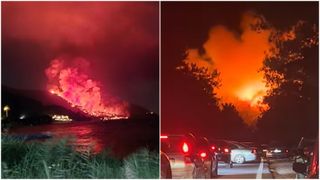 VIDEO Incendiu de proporții &icirc;n destinația preferată de mulți turiști rom&acirc;ni. Imagini cu flăcările uriașe din insula Thassos