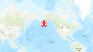 Localizarea cutremurului din Alaska