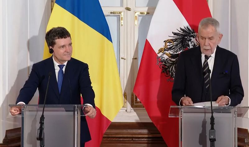 Președintele Nicușor Dan și omologul său, președintele federal Alexander Van der Bellen. 