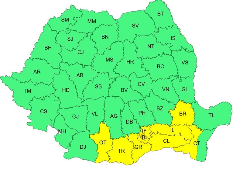 cod galben canicula, cod galben furtuni, ANM 