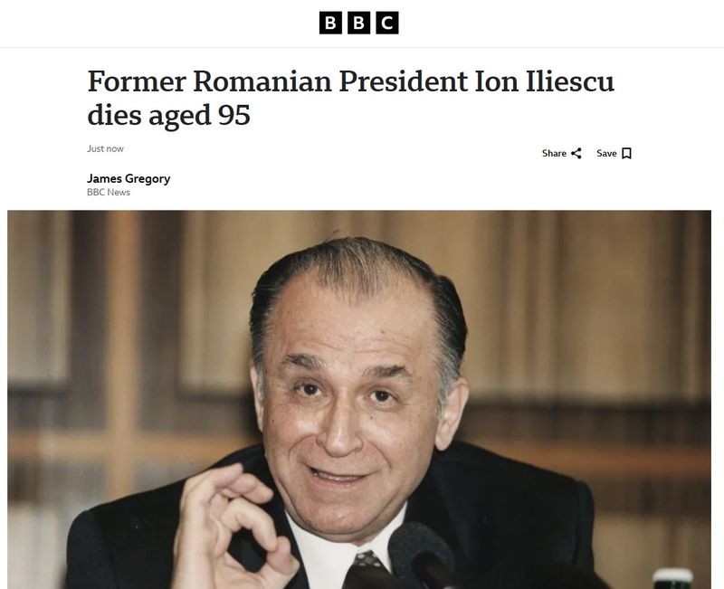 Ce scrie presa internațională la moartea lui Ion Iliescu.