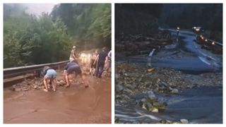 VIDEO Pericol pe munte în timpul furtunilor: viitură pe Transfăgărășan și turiști salvați după ore de căutări