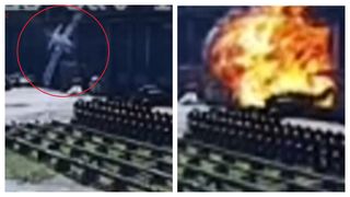 Primele imagini cu avionul prăbușit la Arad, surprinse de camerele video 