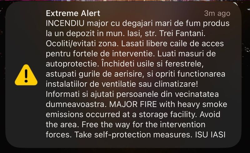A fost emis RO-Alert