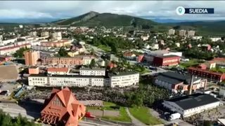 VIDEO O biserică istorică din lemn, construită &icirc;n 1912, mutată 5 km din cauza instabilității terenului &icirc;n Suedia