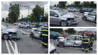 Carambol cu 4 mașini lângă Timișoara: 3 persoane rănite, după ce o femeie de 66 de ani a intrat pe contrasens