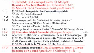 Calendar ortodox august 2025