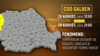 VIDEO Cod galben de caniculă în vestul României