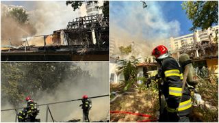 Incendiu de proporții în Capitală.  Un cunoscut restaurant, mistuit de flăcări. Mesaj RO-Alert pentru localnici