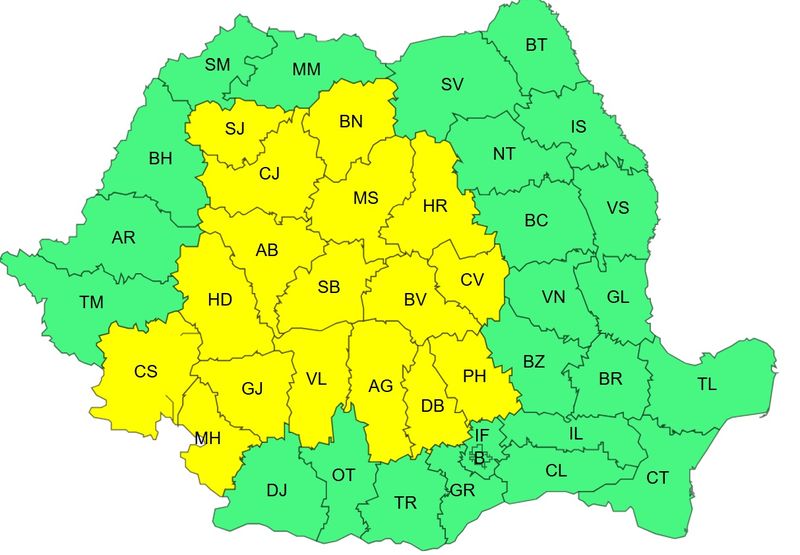 atentionare anm, cod galben furtuni, canicula 