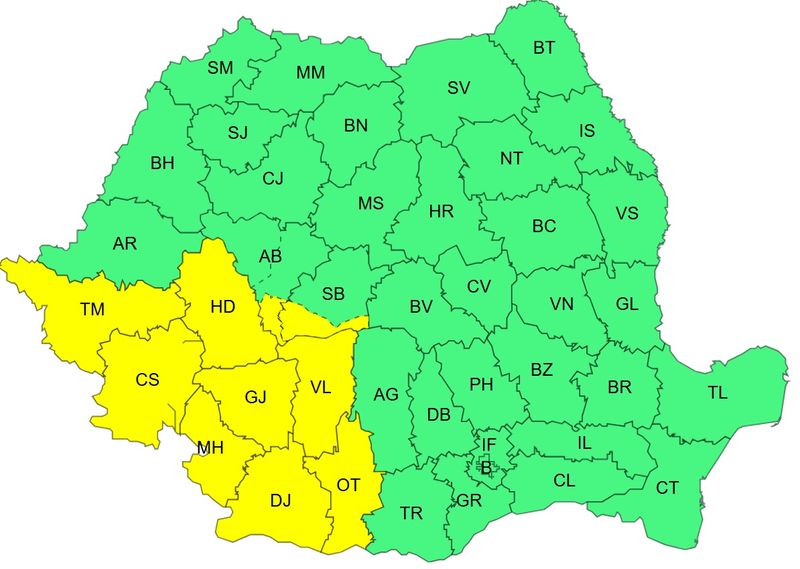 atentionare anm, cod galben furtuni, canicula 