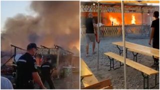 Explozie puternică la un bâlci din Olteniţa. O terasă a fost cuprinsă de flăcări, oamenii au intrat în panică