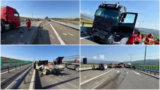 Tragedie pe A1! Trei bărbați de 19, 20 și 37 de ani au fost spulberați de un TIR, când aplicau marcaje pe carosabil