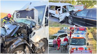VIDEO 3 morți și 15 răniți după ce un microbuz şi o mașină s-au ciocnit. 7 persoane au rămas prinse între fiare în urma impactului din Botoșani. A fost activat Planul Roşu de Intervenţie