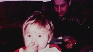 Fotografie cu tatăl și fiul când David avea doar 5 ani