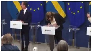 VIDEO Scene șocante la Stockholm! Noua ministră a Sănătății a leșinat la prima conferință de presă, &icirc;n fața premierului. Momentul a fost filmat